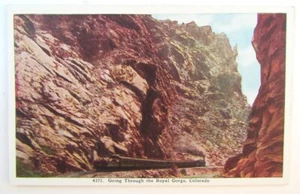 POSTAL DE COLECCIÓN ROYAL GORGE COLORADO DENVER & RIO GRANDE FERROCARRIL tren ferroviario - Imagen 1 de 2