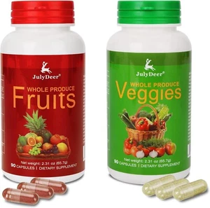 Fruits and Veggies Supplement Balance of Daily Nature 180 Capsules - 2 Bottles - Picture 1 of 7