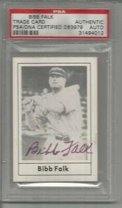 Bibb Falk White Sox Signed 1978 Grand Slam Card #89 PSA/DNA TEXAS  151082