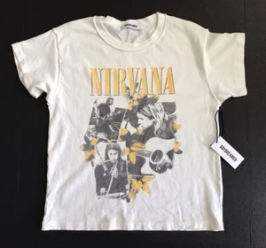 DAYDREAMER Women's Nirvana Collage Reverse Tee Vintage White XS - Picture 1 of 4