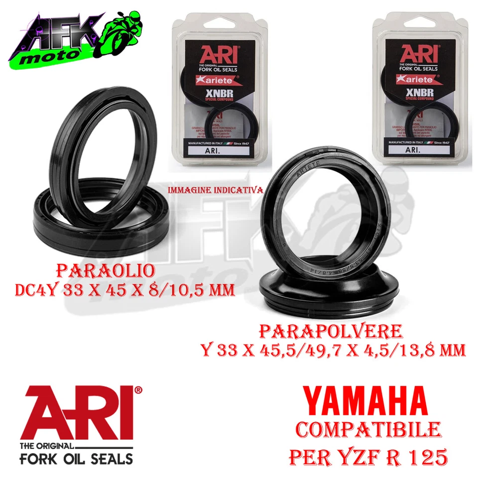 Kit Paraolio+Parapolvere Forcella Yamaha YZF R125 2008-2009-2010-2011-2012-2013 - Immagine 1 di 1