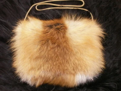 Real Fur Muff - Red Fox, with Inner Pocket for Hand Warmer, New Product - Image 1 of 2