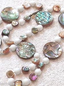 ❤Collar de cuentas blancas de vidrio de leche de colección firmado por Miriam Haskell 27"❤ - Imagen 1 de 12