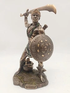 ORISHA OGGUN God of War Ogun Yoruba Afrikanische Statue Skulptur Bronze Finish - Bild 1 von 2