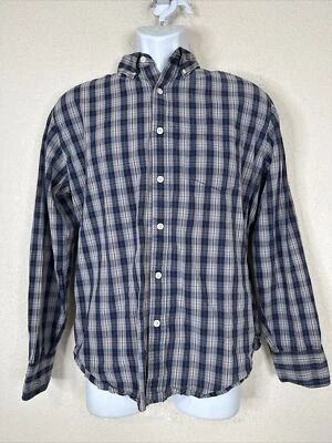 Authentic Fossil 54 Men Size M Plaid Button Up Shirt Long Sleeve Pocket - Image 1 of 4