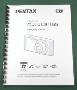 Pentax Optio LS465 Operating Manual: 180 Pages & Protective Covers! - Picture 1 of 1