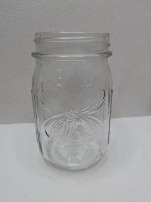 BALL Pint Mason DOGWOOD Canning Jar 1970s Flower Cottagecore Rare Vintage NO LID - Image 1 of 4