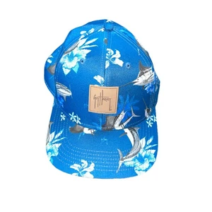 Guy Harvey Fischermütze Kappe mit Marlin Schwertfisch Hawaii Blume All Over Print - Bild 1 von 4