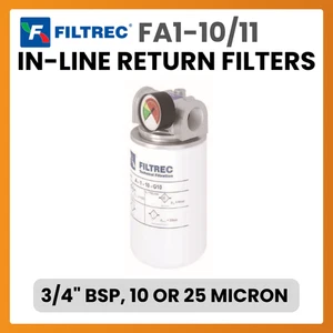 Filtrec FA1-10/11 In-Line Spin On Return Filter, 3/4" BSP, 10, 25 Micron - Picture 1 of 2