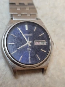 Reloj Seiko Hombre SQ Cuarzo 4004 Japón Azul Vintage ¡LISTO PARA RESTAURACIÓN SIN PROBAR! - Imagen 1 de 12