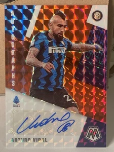 2020-2021 Panini Mosaic Serie A Soccer Red Silver Prizm Auto Arturo Vidal Chile - Picture 1 of 2