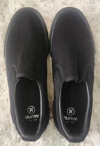 Nwt Hurley Mens Black Slip-On Shoes Size 9 Casual Canvas Sneakers - Picture 1 of 7