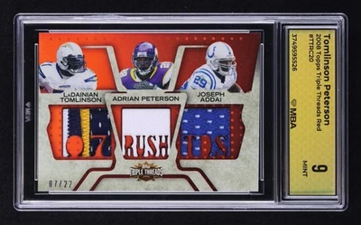 2008 Topps Triple Threads Red: #TTRC20 Tomlinson, Peterson /22 MBA 9 MINT - Image 1 of 4