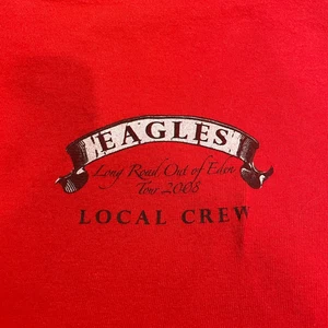 Eagles Vintage T Shirt Long Road Out Of Eden Tour 2008 Local Crew Size XL - Picture 1 of 4