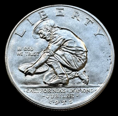 US 1925 S California Diamond Jubilee Commemorative Silver Half Dollar BU - Image 1 of 2