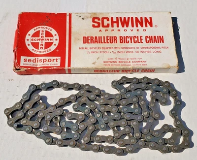 NOS Schwinn SEDIS Stingray Krate Fastback Bicycle Chain 5 & 10 spd Vtg 1970's - Image 1 of 4