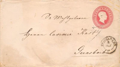 Germany Baden 1860s stationery cover Heidelberg to Gernsbach - Image 1 of 2
