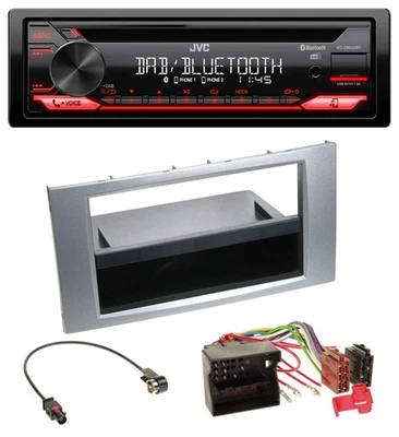 JVC CD DAB USB Bluetooth MP3 Autoradio für Ford Fiesta Focus 2004-2008 silber - Bild 1 von 4