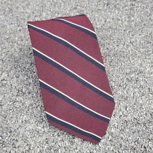 Vtg BROOKS BROTHERS Irish Poplin Silk Wool Tie Burgundy Striped Necktie The Bays - Picture 1 of 21