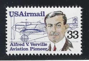 U.S. STAMP #C113 --- 33c VERVILLE AIRMAIL. — VF-XF -- MINT -- GRADED 85 - Picture 1 of 2