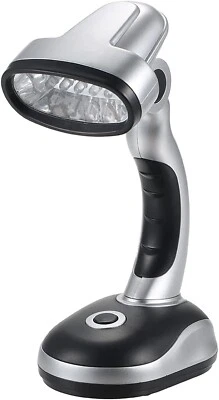 Lampe de bureau DEL alimentée par batterie lecture travail table de chevet portable lumière vive - Photo 1/4