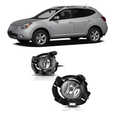 Fog Lights Assembly For Nissan Rogue 2008-2010 Clear Lens Lamp+Wiring+Switch Kit - Image 1 of 4