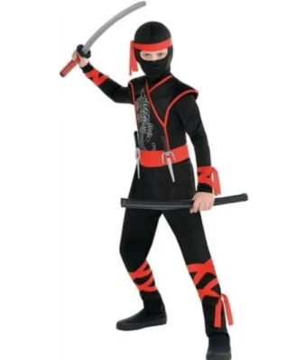 Disfraz de Halloween Shadow Ninja para niños jóvenes talla pequeña 4-6 en negro Foto 1 de 4