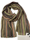 Codello 100% Wool scarf 43x170cm green striped multicolor new women men
