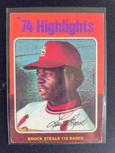 1975 Topps  Baseball #2 Lou Brock ('74 Highlights) CARDINALS HOF - Picture 1 of 2