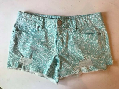 Pantalones Cortos Midi Para Mujer AEROPOSTALE Estampado Elástico Talla 2 Estampado Verde Menta Foto 1 de 4