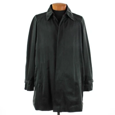 Hettabretz NWD 100% Silk Jacket w/ Leather Details Size 52 (~ 2XL US) In Green - Image 1 of 4
