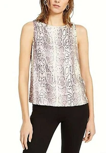 INC Womens Sequined Snake-Embossed Pink Pale Mauve Tank Top Shell PS        2839 - Picture 1 of 8