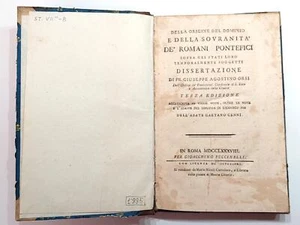Orsi G. A. Della origine del dominio e della sovranità de' romani Pontefici 1788 - Imagen 1 de 11