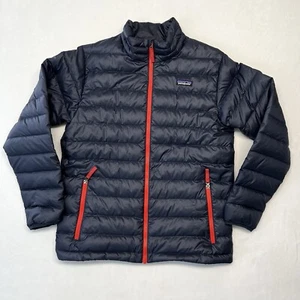 Patagonia Puffer Youth Jacket XL 14 Kids Navy Blue Worn Wear Down Coat - Picture 1 of 13