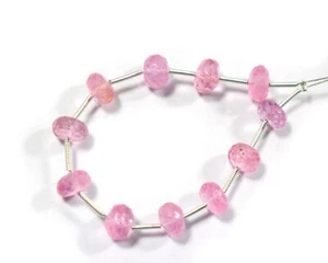7-8MM Natural Pink Topaz Faceted Rondelle Shape Gemstone Beads Jewelry Making - Picture 1 of 4