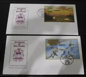 2000 ANTIGUA AND BARBUDA 60TH ANNIV BATTLE OF BRITAIN MINI SHEET FDC COVER SET - Picture 1 of 1