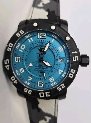 Reloj Invicta Sea Base Automático GMT Titanio Negro Azul Hecho en Suiza 53mm 14276 Foto 1 de 4