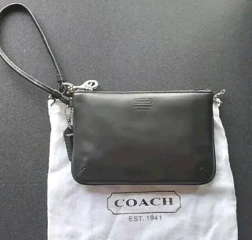 COACH Borsa a mano Polso In Pelle Nera ORIGINALE Nuovissima Vintage