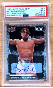2022 UPPER DECK AEW BRYAN DANIELSON PYRO #D/25 AUTO PSA 7 AUTO 10 - Picture 1 of 2
