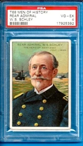 1911 T68 Heroes & Men of History - Contraalmirante Schley (RB) PSA 4 - Imagen 1 de 2