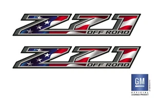 2017 17 Chevy Silverado American Flag Z71 Off Road Bed Side Decal Set of 2 - Picture 1 of 1