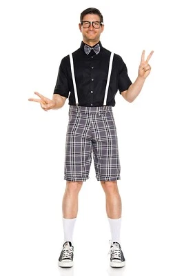 Music Legs Men's Classroom Nerd Costume, Black/Grey, Medium - 76022 - Image 1 of 3