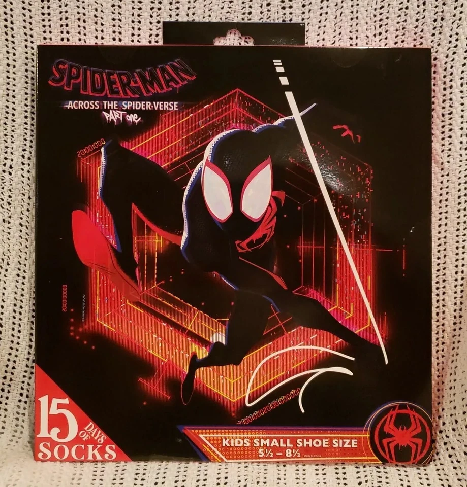 Spider-Man Across the Spider-Verse 15 días de calcetines MARVEL corte bajo tobillo crew Foto 1 de 4