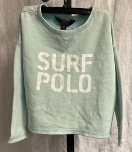 "Surf Polo" Ralph Lauren Boys 4T Fleece Pullover Sweatshirt - Blue/Green  - NEW - Picture 1 of 5