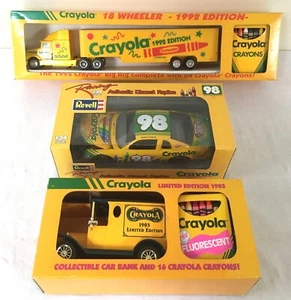 Crayola lot: Big Rig 18-Wheeler, LTD. Coine bank truck, Race Car all New in Box - Picture 1 of 4