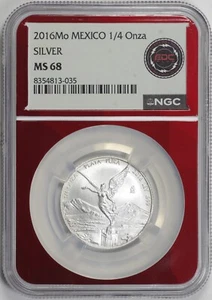 2016 Mo Mexico 1/4 Onza Silver Libertad NGC MS68 [BN035] - Picture 1 of 2