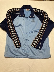 Vintage Kappa Blue Snap Up Warm Up Jacket Size Small Tear Away Sides - Picture 1 of 13