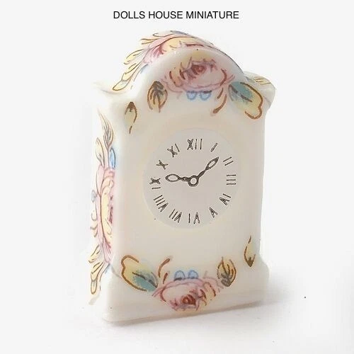 Pretty Floral Clock, Dolls House Miniatures, 1:12th Scale