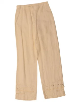 Pantalones capri holgados vintage para niñas 14-15 años W28 L21 beige lino BD04 Foto 1 de 3
