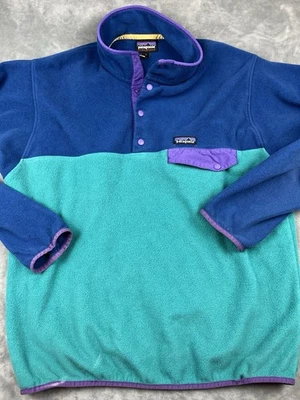 Men's Patagonia Synchilla Snap T Teal Blue Pullover Light Jacket Sz L - Image 1 of 4